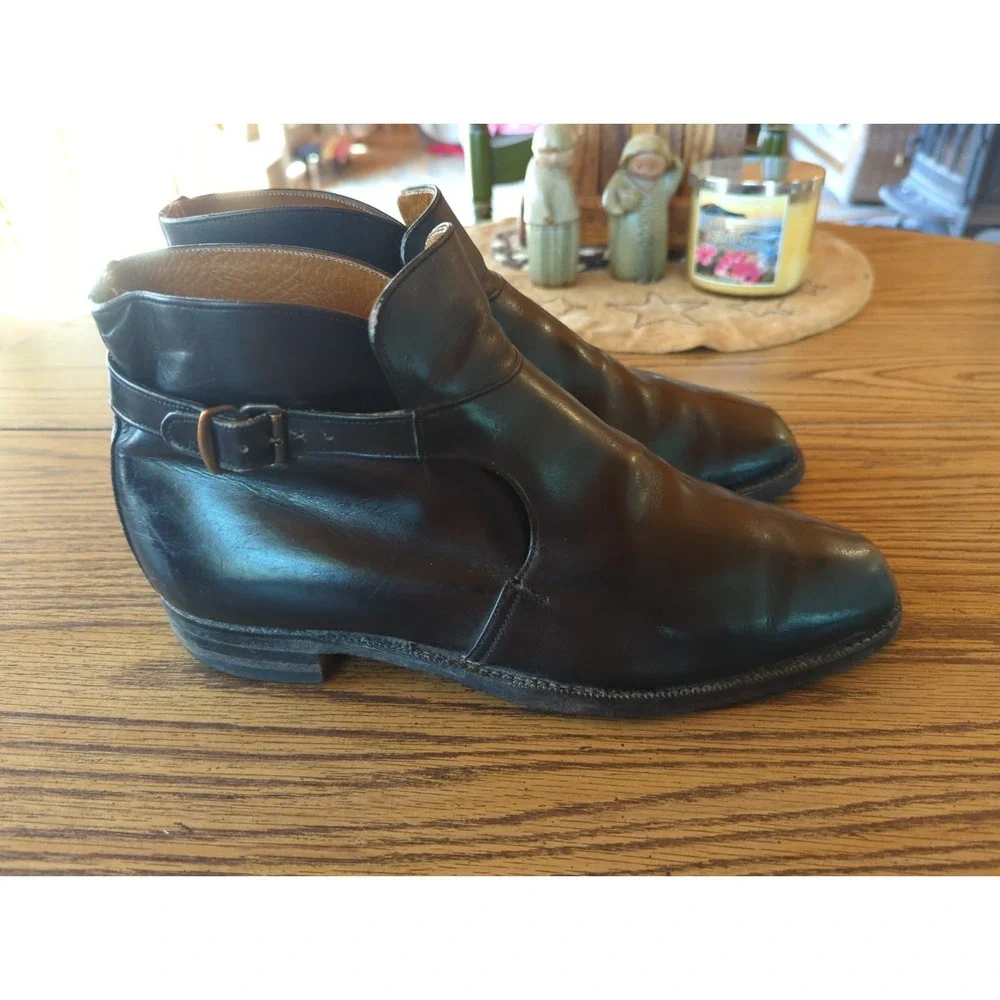 Vintage CHURCH'S CHEANEY Black Monk Strap Boots US Size 9 Made in England